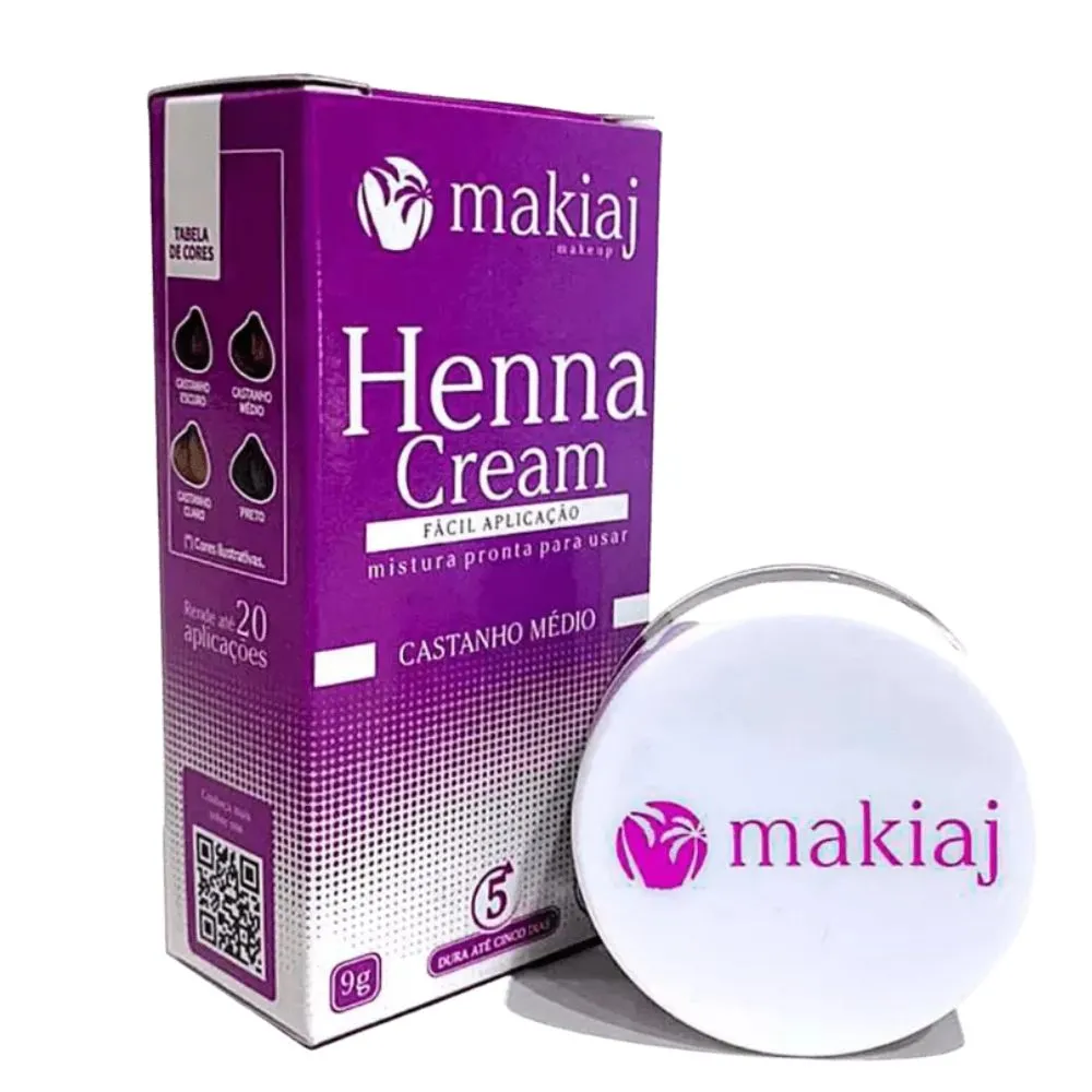 Henna Para Sobrancelha Castanho Médio Makiaj - 9g