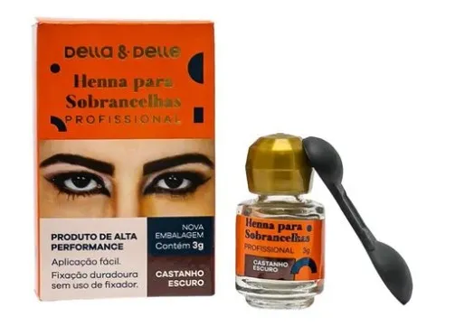 Henna Sobrancelha Della&delle 3g Castanho Escuro