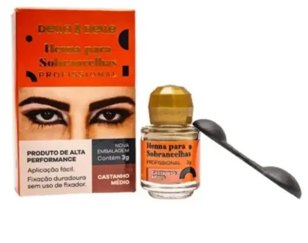 Henna Sobrancelha Della&delle 3g Castanho Médio