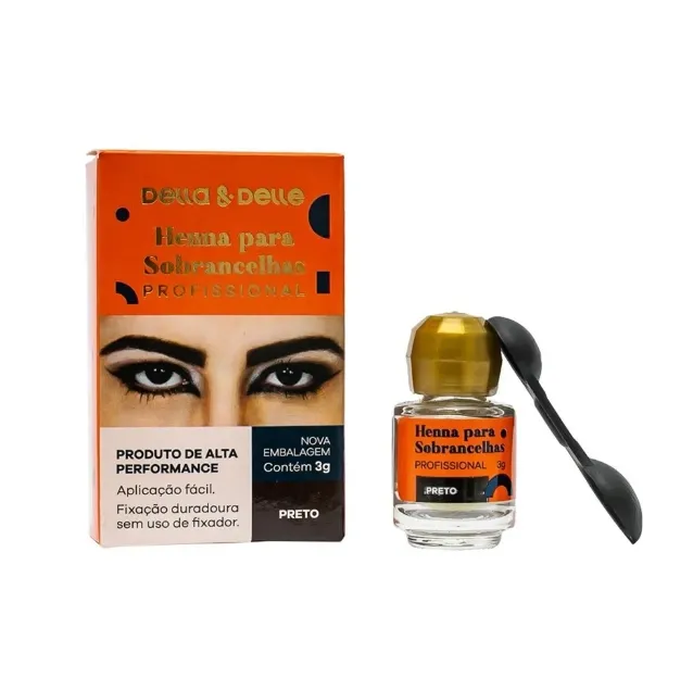 Henna Sobrancelha Della&delle 3g Preto