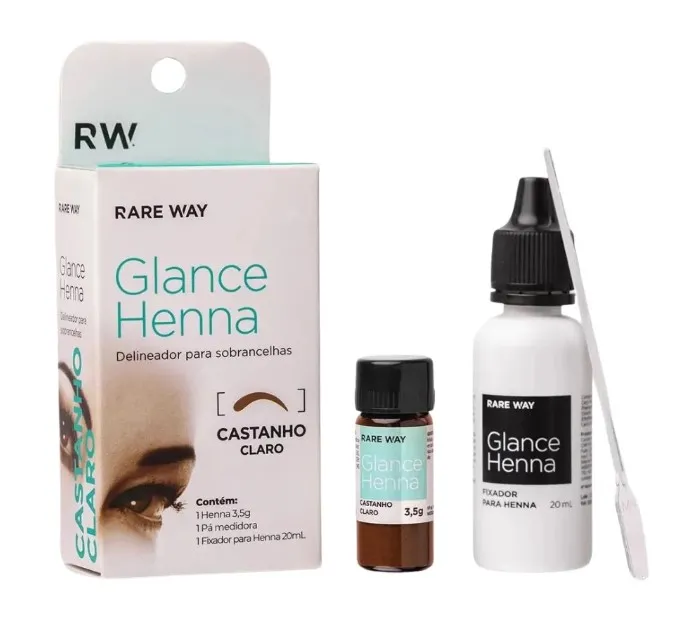 Kit Glance Henna Sobrancelha Castanho Claro 3.5g
