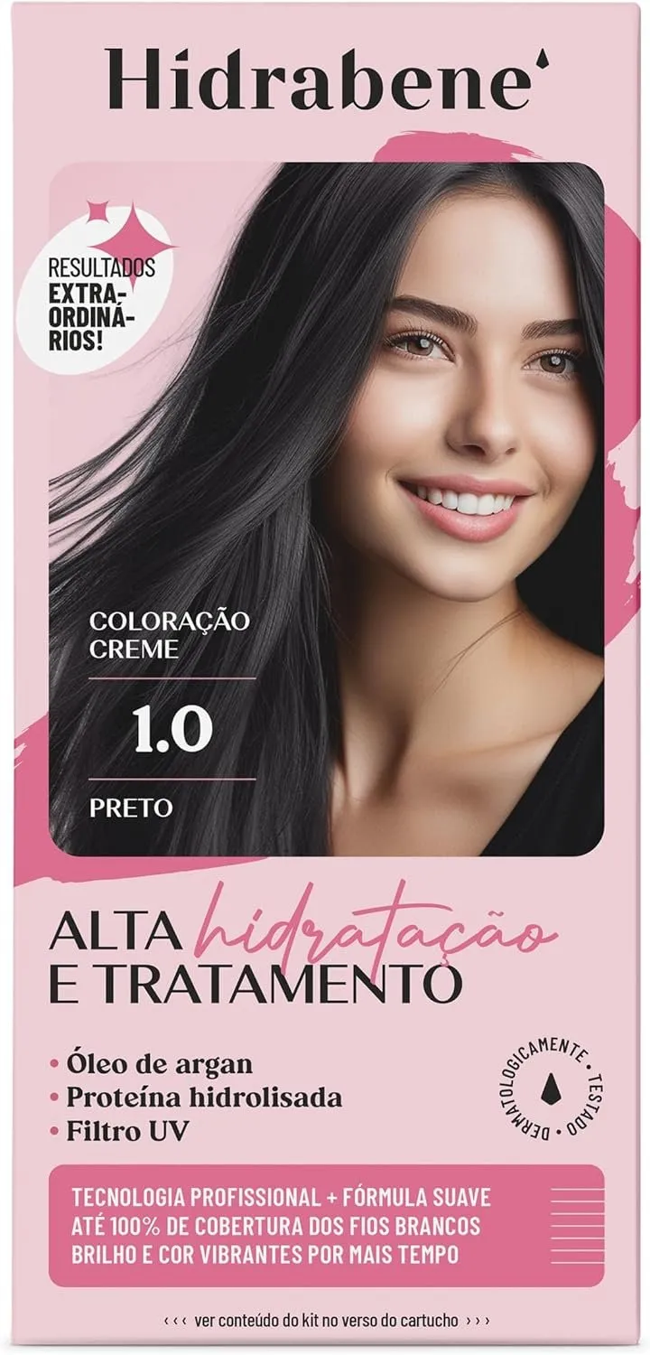 Hidrabene Coloração Creme 1.0 Preto