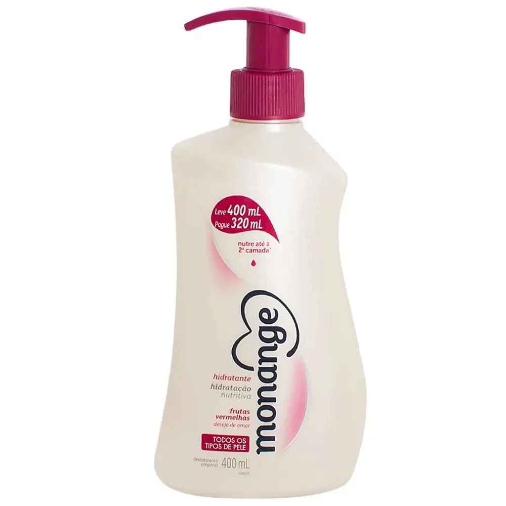 Hidratante Corporal Frutas Vermelhas Leve 400ml Pague 320ml Monange