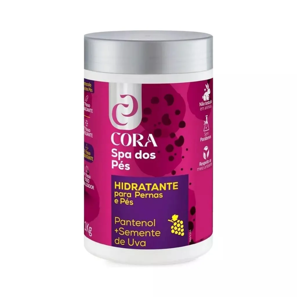 Hidratante Para Pernas e Pes Pemax Cora Pantenol + Semente de Uva 1kg