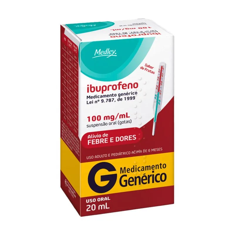 Ibuprofeno 100mg/ml Medley com 20ml