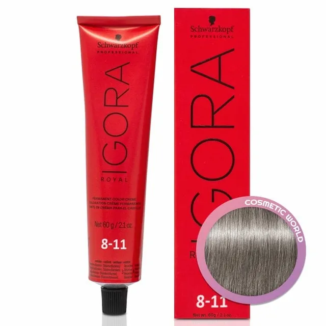 Schwarzkopf Igora Royal Coloração 8/11 Louro Claro Cinza Extra 60ml