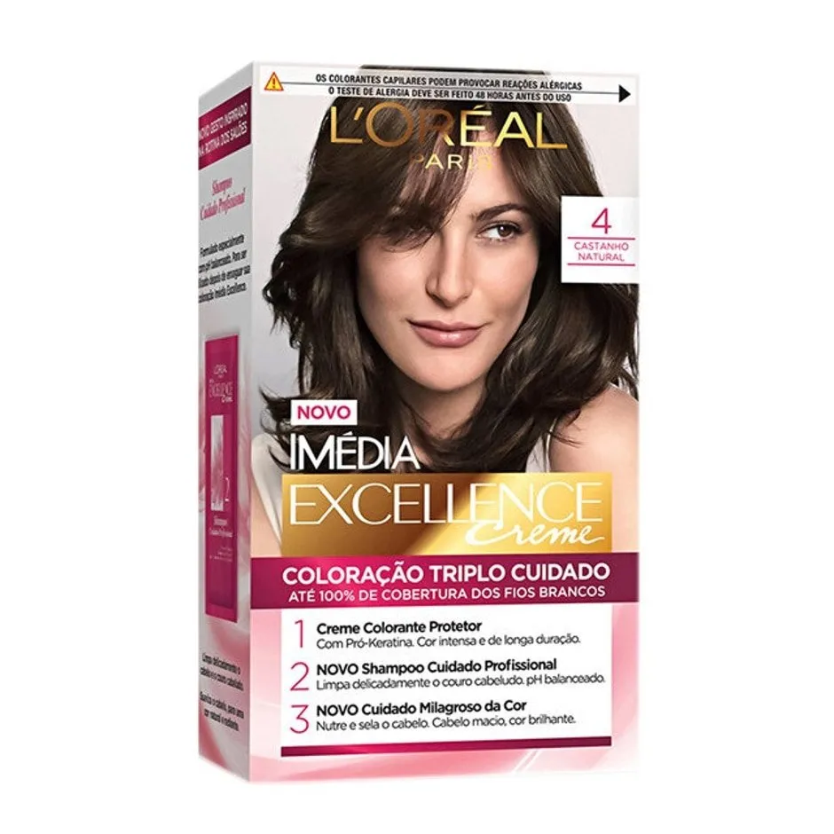 Imédia Coloração Excellence Creme Castanho Natural 4