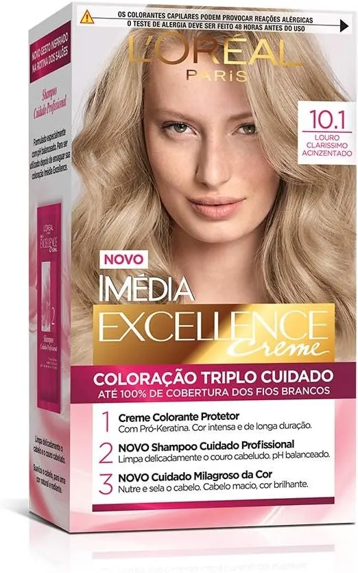 Imédia Coloração Excellence Creme Louro Claríssimo Acinzentado 10.1