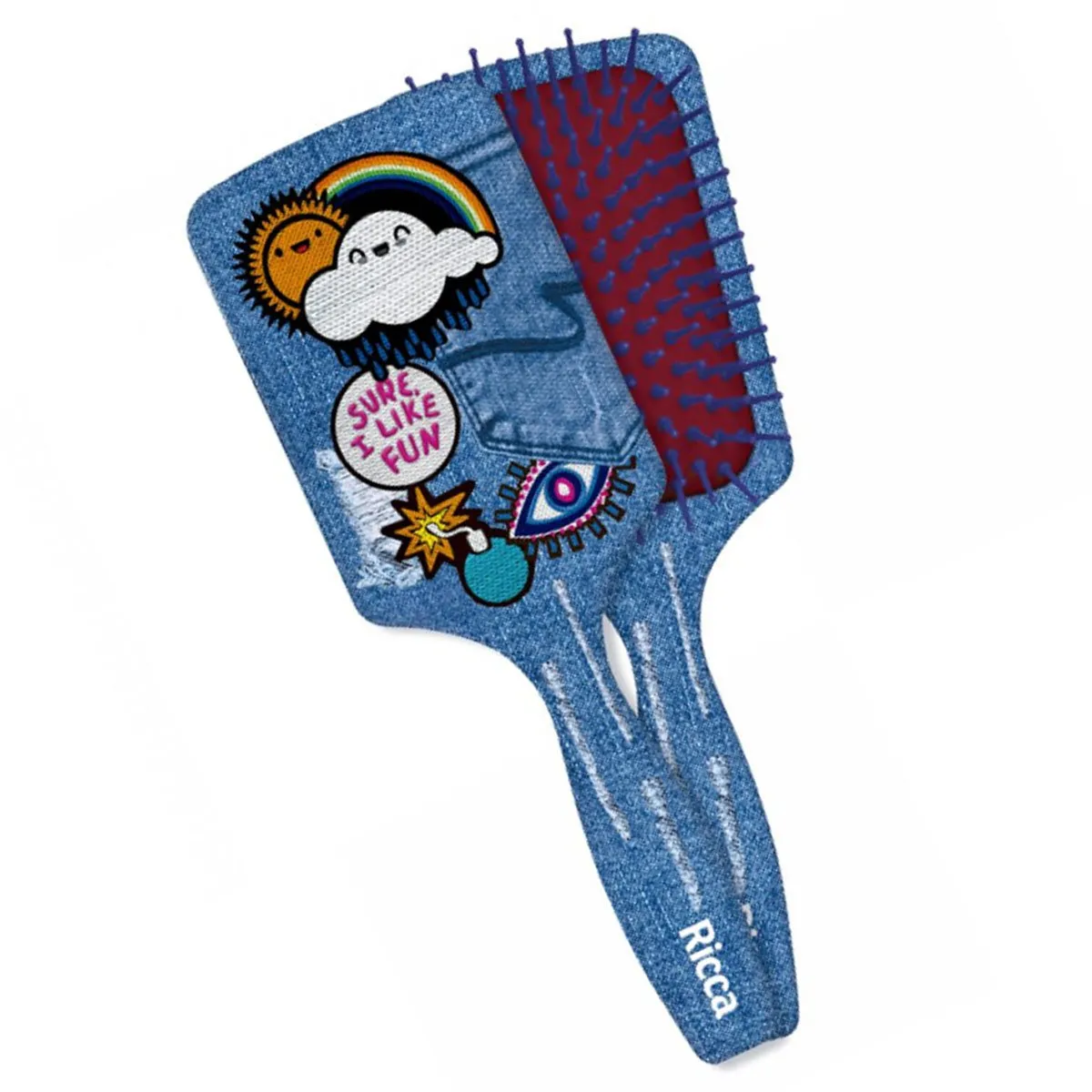 Escova de Desembaraçar Cabelo Racket Ricca Jeans