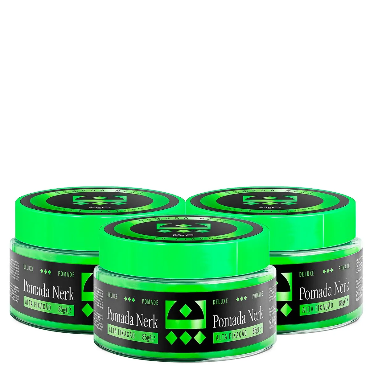 Kit 3 Pomada Modeladora Nerk Alta Fixação Embaixador 85g