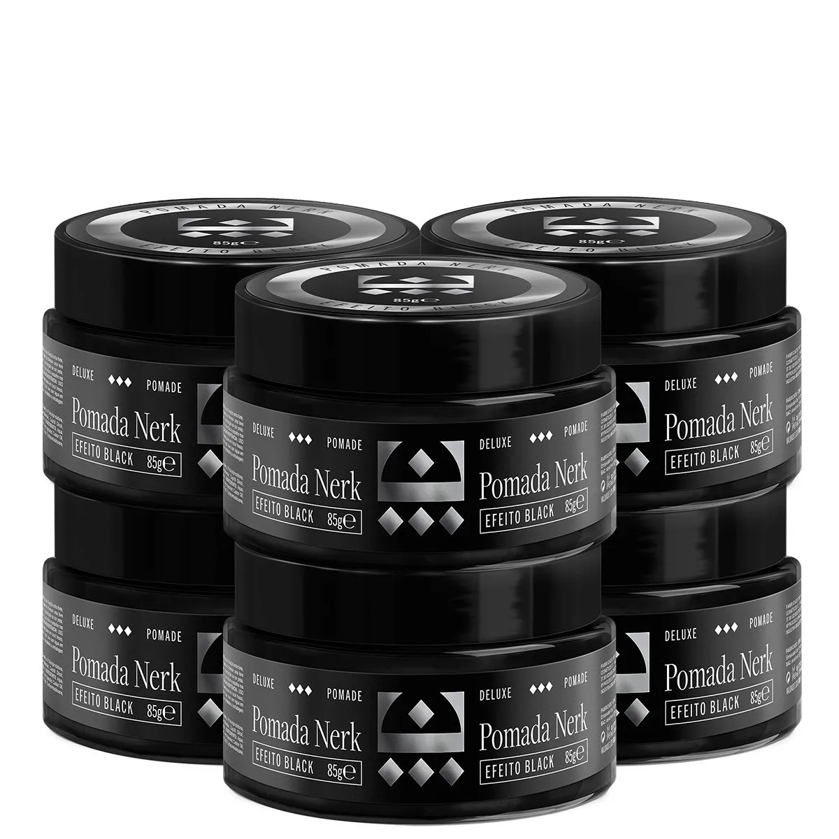 Kit 6 Pomada Modeladora Nerk Efeito Black Embaixador 85g