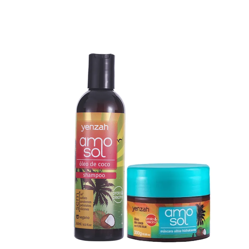 Kit Amo Sol Shampoo 240ml + Máscara 300g | Compre na Linda