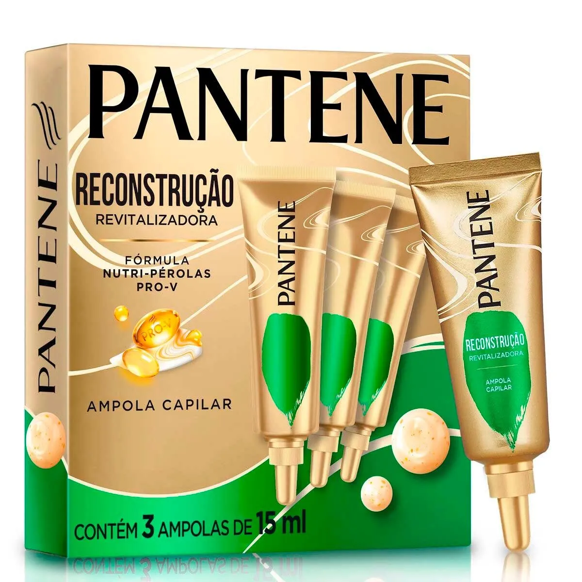 Kit Ampola Pantene Reconstrução Revitalizadora Com 3 Unidades De 15ml Cada
