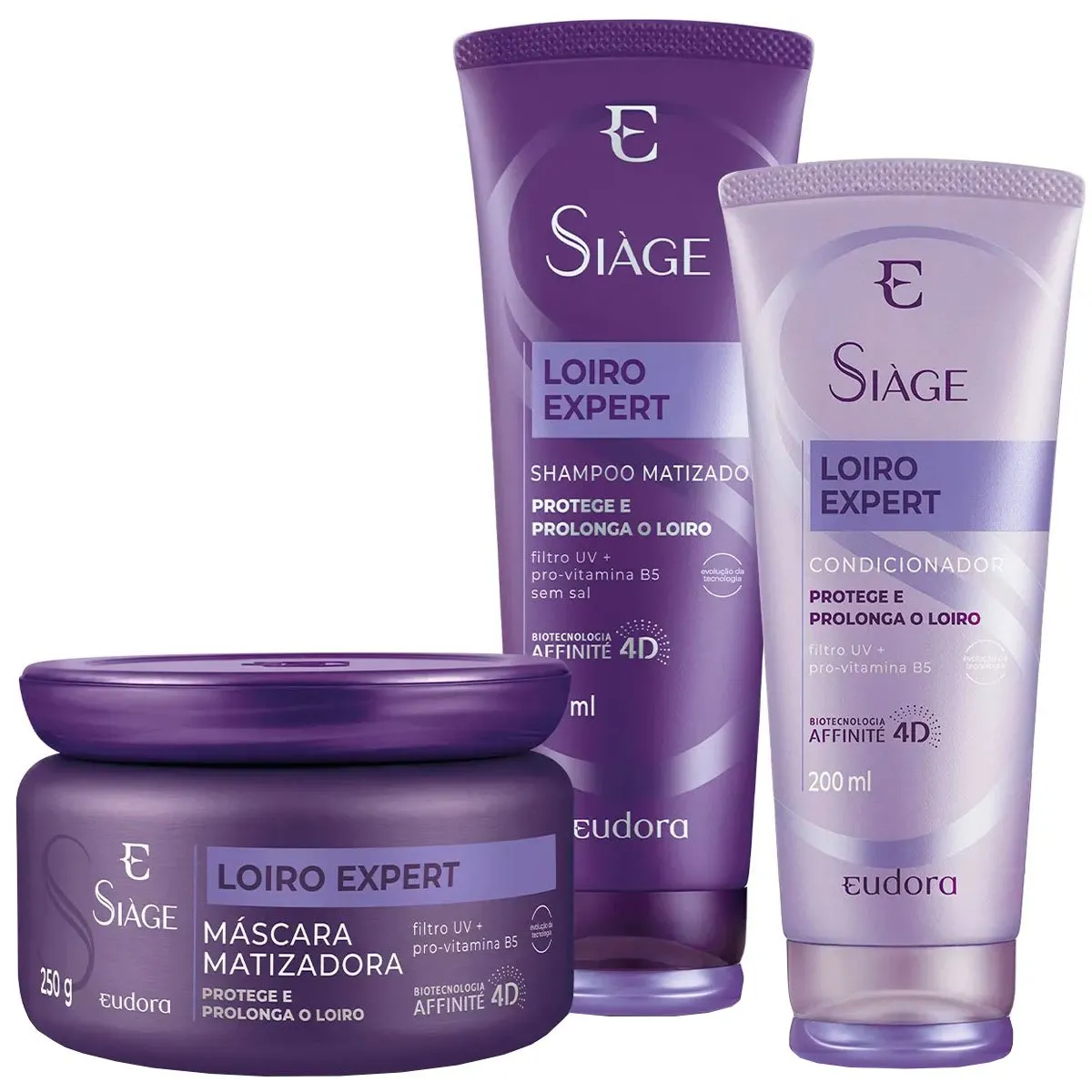 Kit Siàge Loiro Expert Shampoo + Condicionador + Máscara Matizadora Eudora