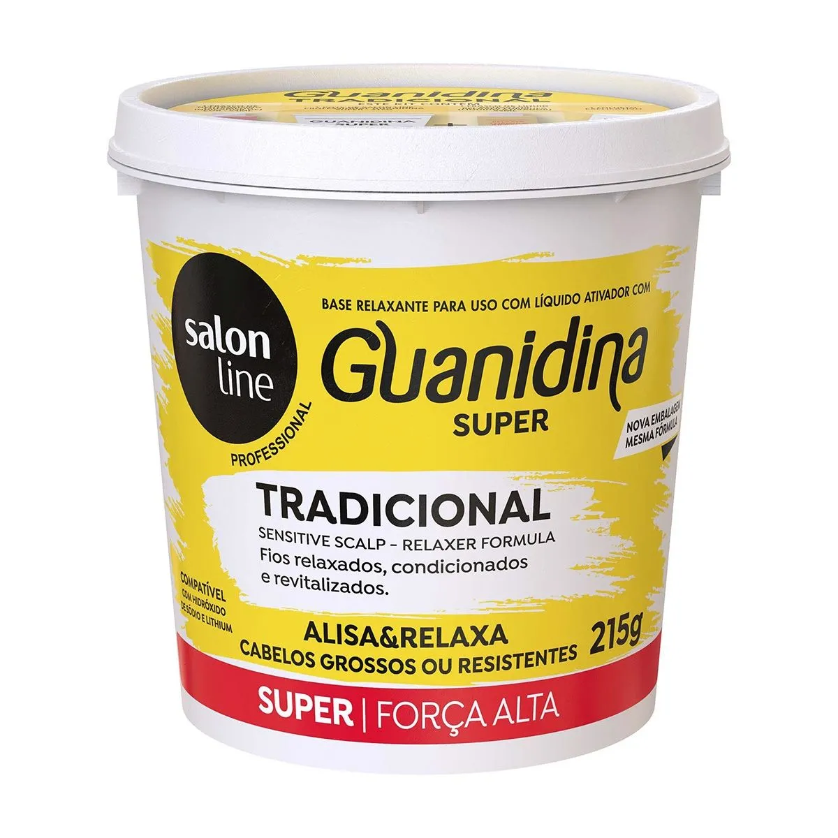 Kit Guanidina Tradicional Super Forte Alisa e Relaxa Com 215gr Salon Line