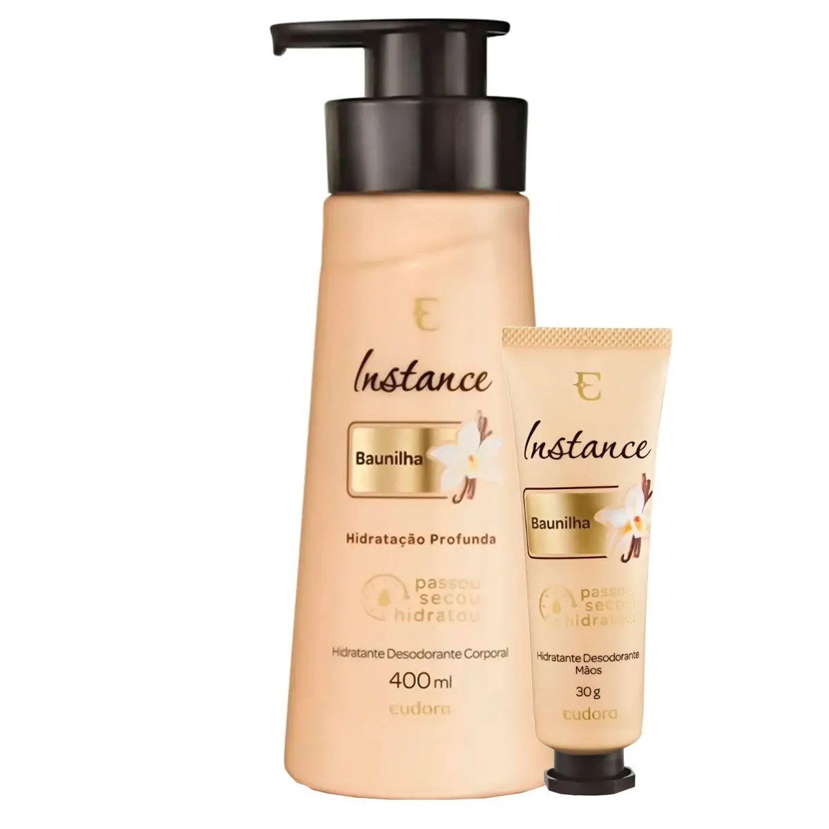 Kit Loção Desodorante Hidratante + Creme Hidratante Mãos Instance Baunilha