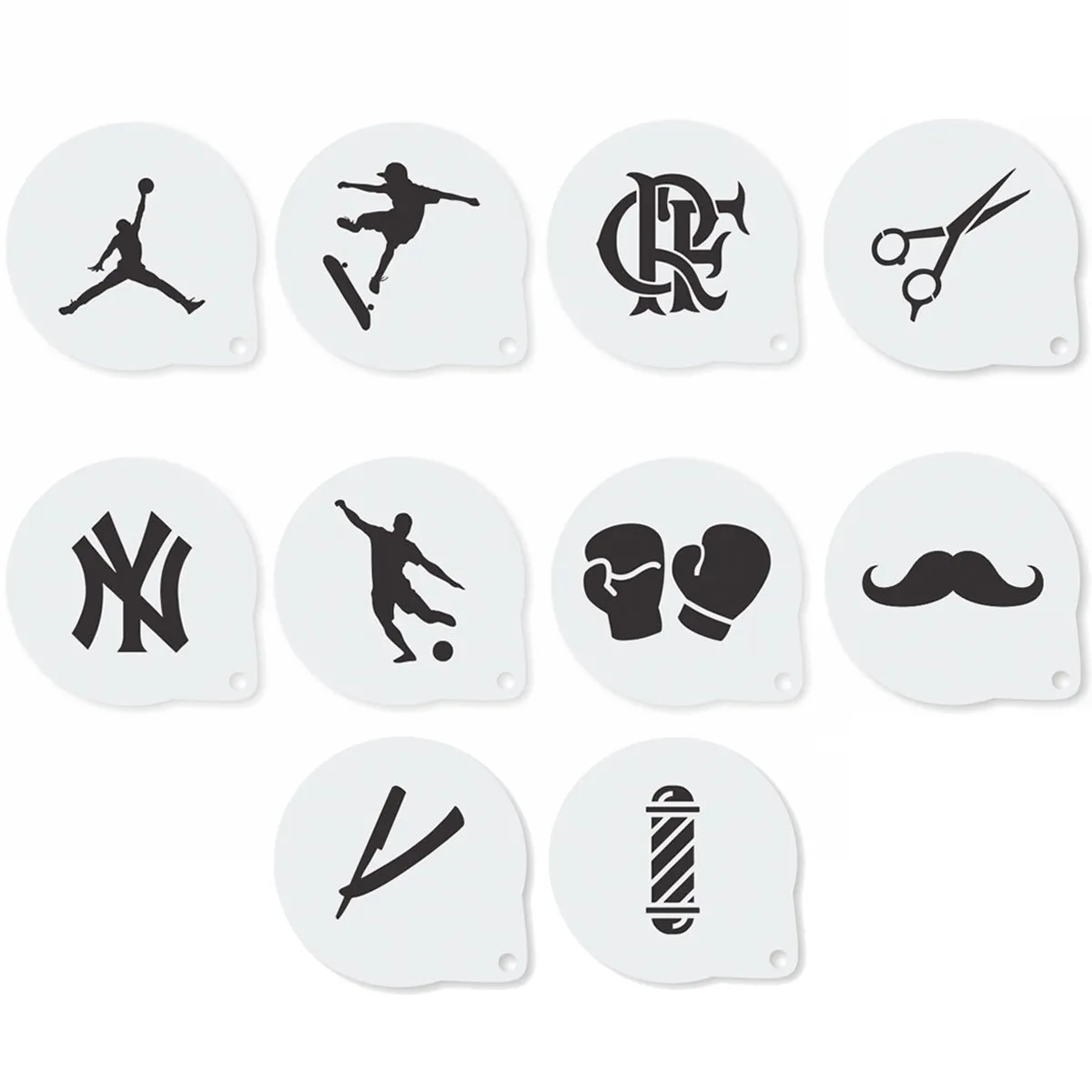 Kit 10 Moldes Acrílico para Desenho Capilar Sortidos