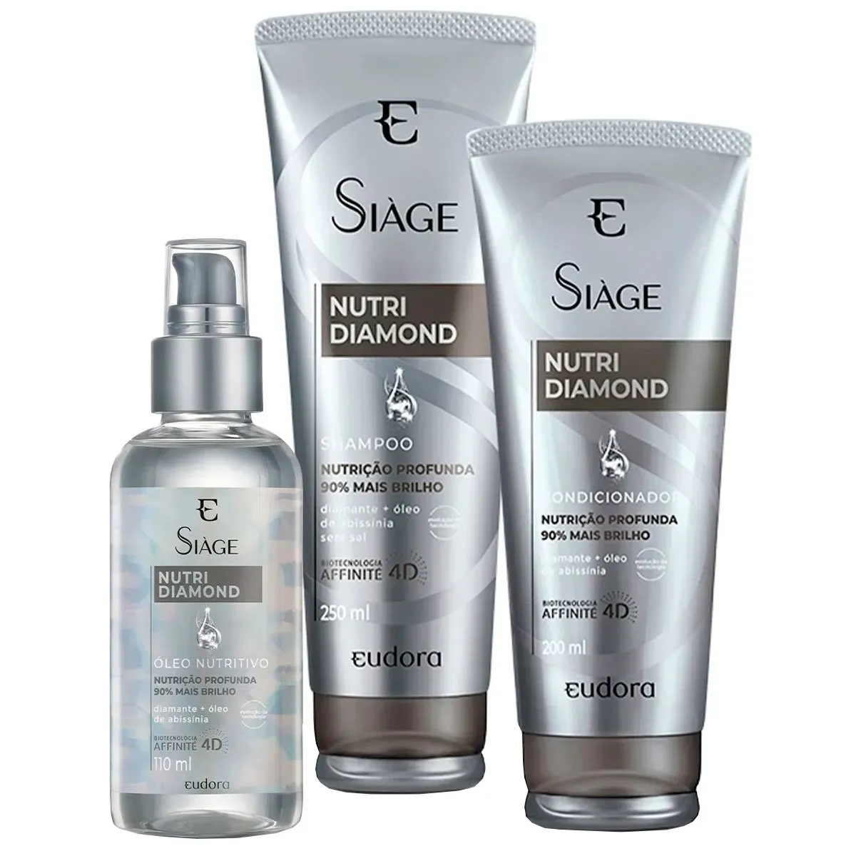Kit Siàge Nutri Diamond Shampoo + Condicionador + Óleo Capilar Eudora