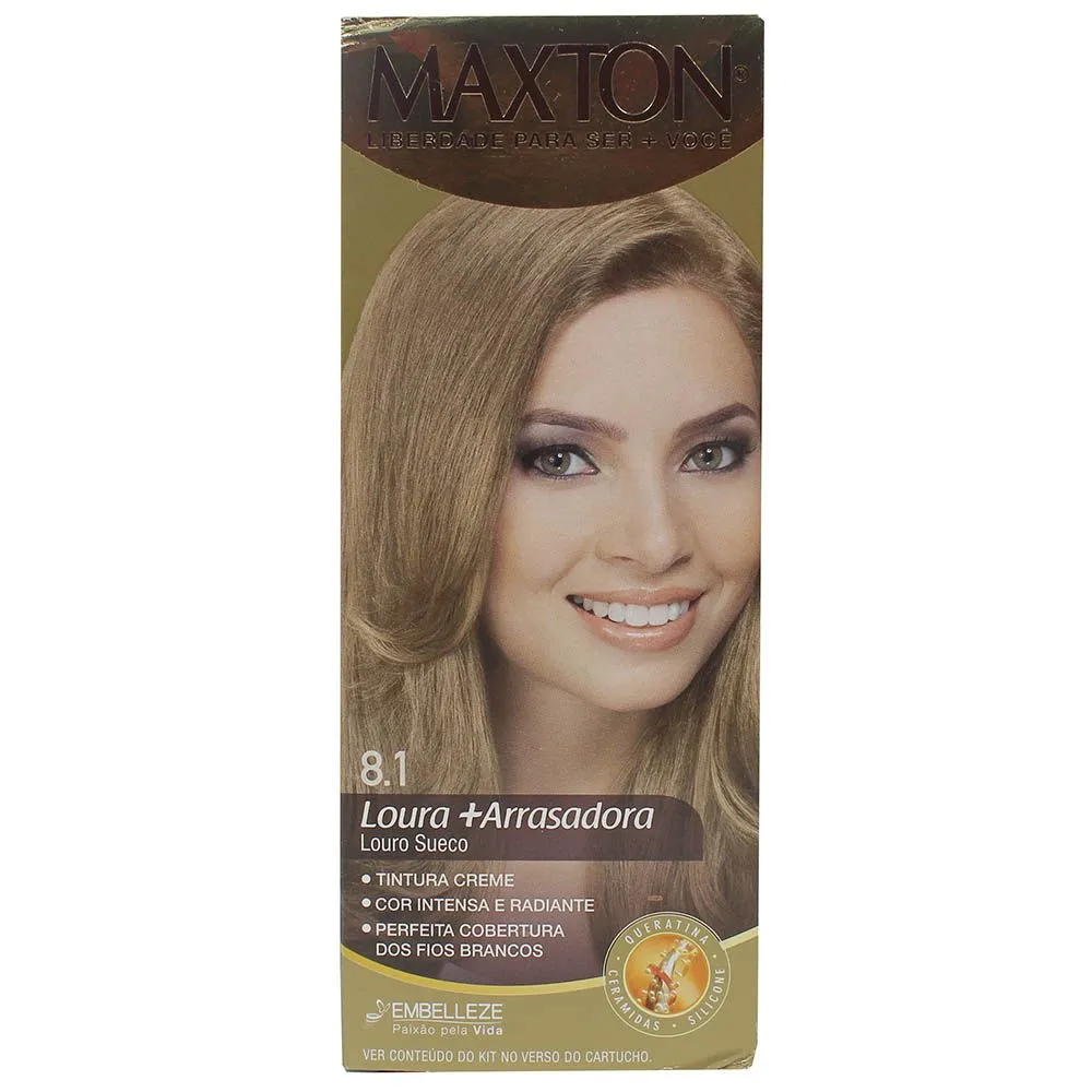Kit Prático Embelleze Maxton Coloração Creme 8.1 Louro Sueco