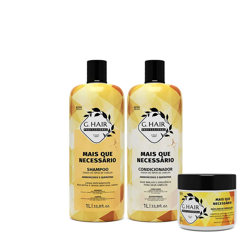 Kit Shampoo, Condicionador e Máscara Necessária 1L - G Hair Profissional
