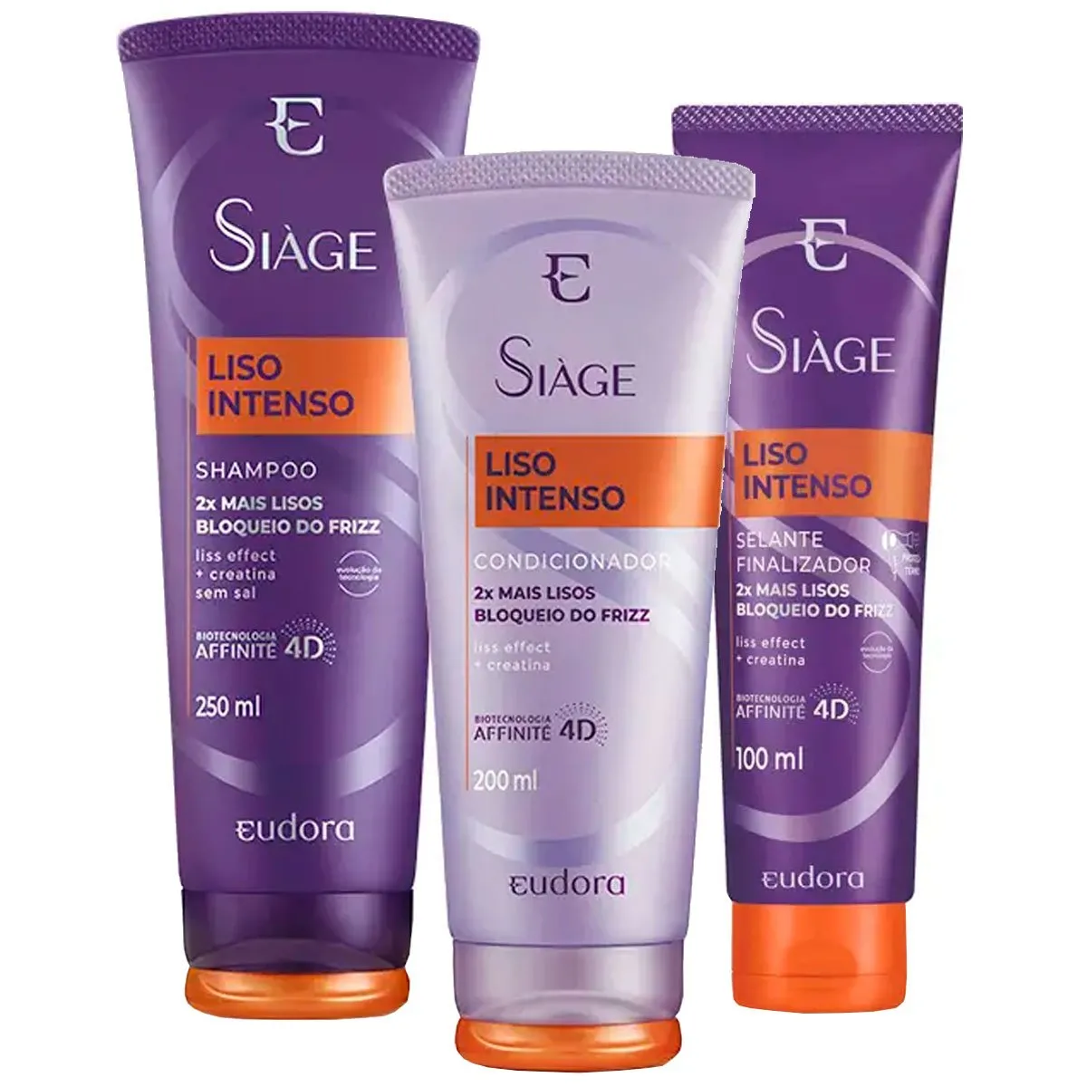 Kit Siàge Liso Intenso Shampoo + Condicionador + Leave-In Eudora
