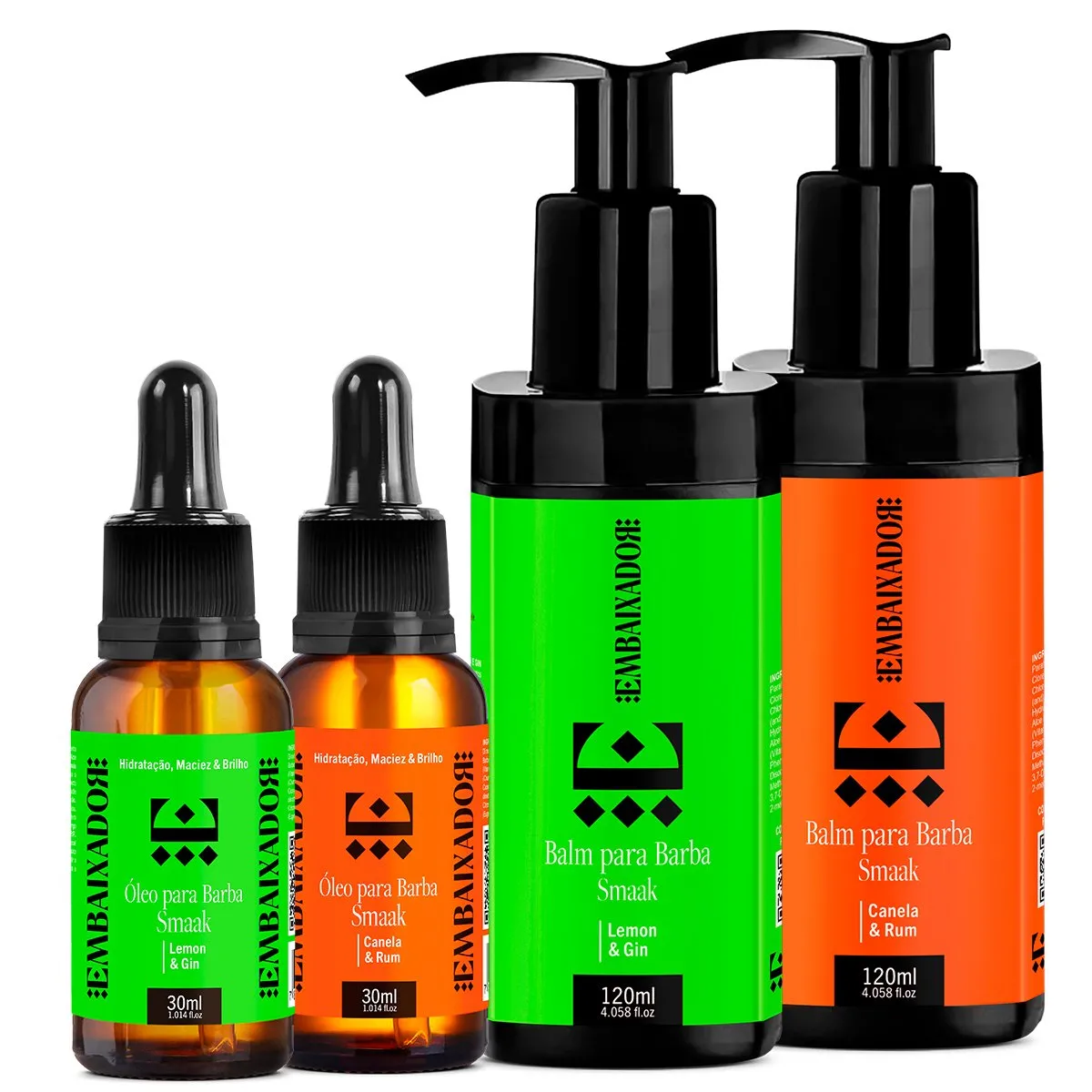 Kit Óleo e Balm Smaak Lemon & Gin + Canela & Rum Embaixador 30ml