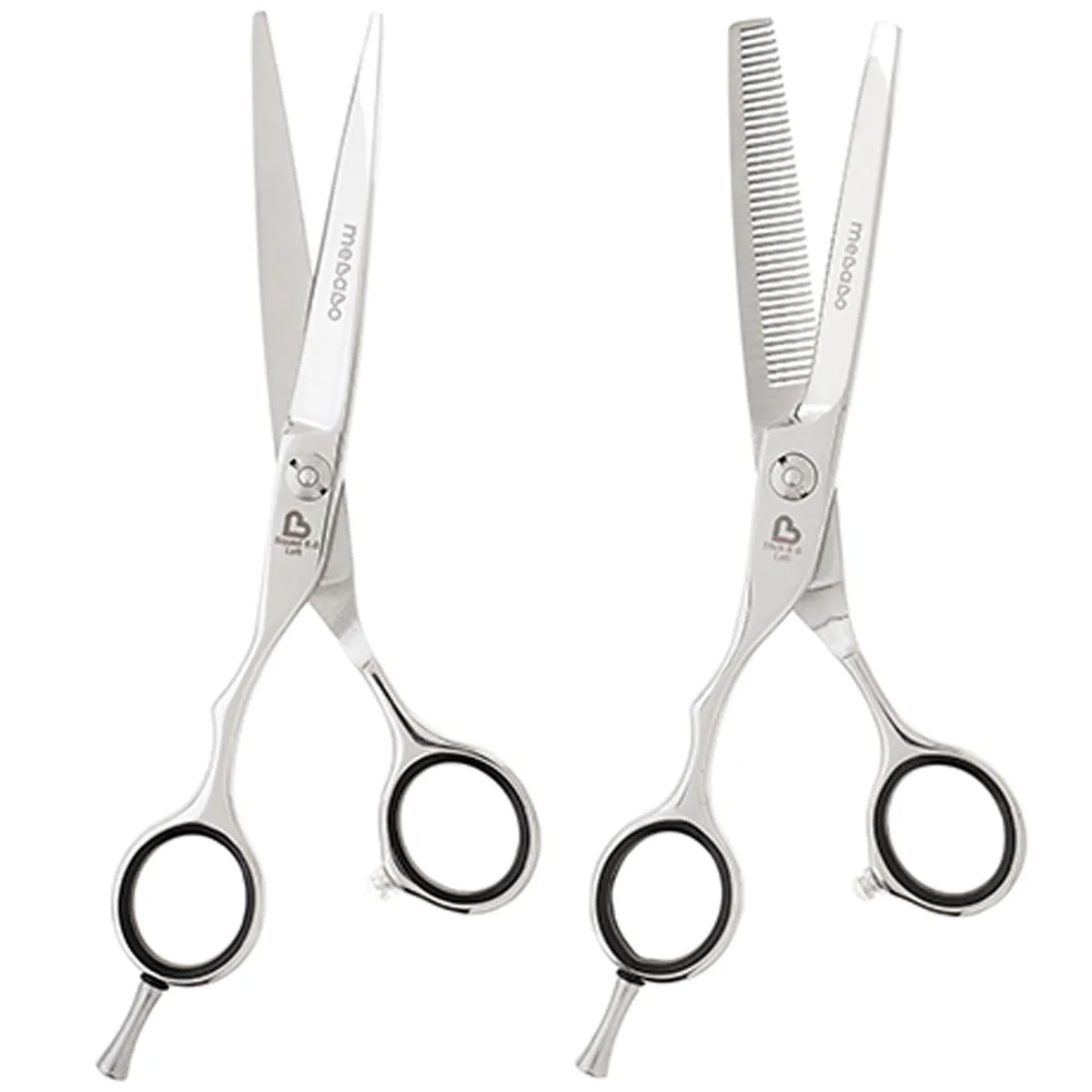 Kit Tesoura Canhoto Fio Navalha MB Squad + Desbaste MB Stick Left 6.0 Polegadas