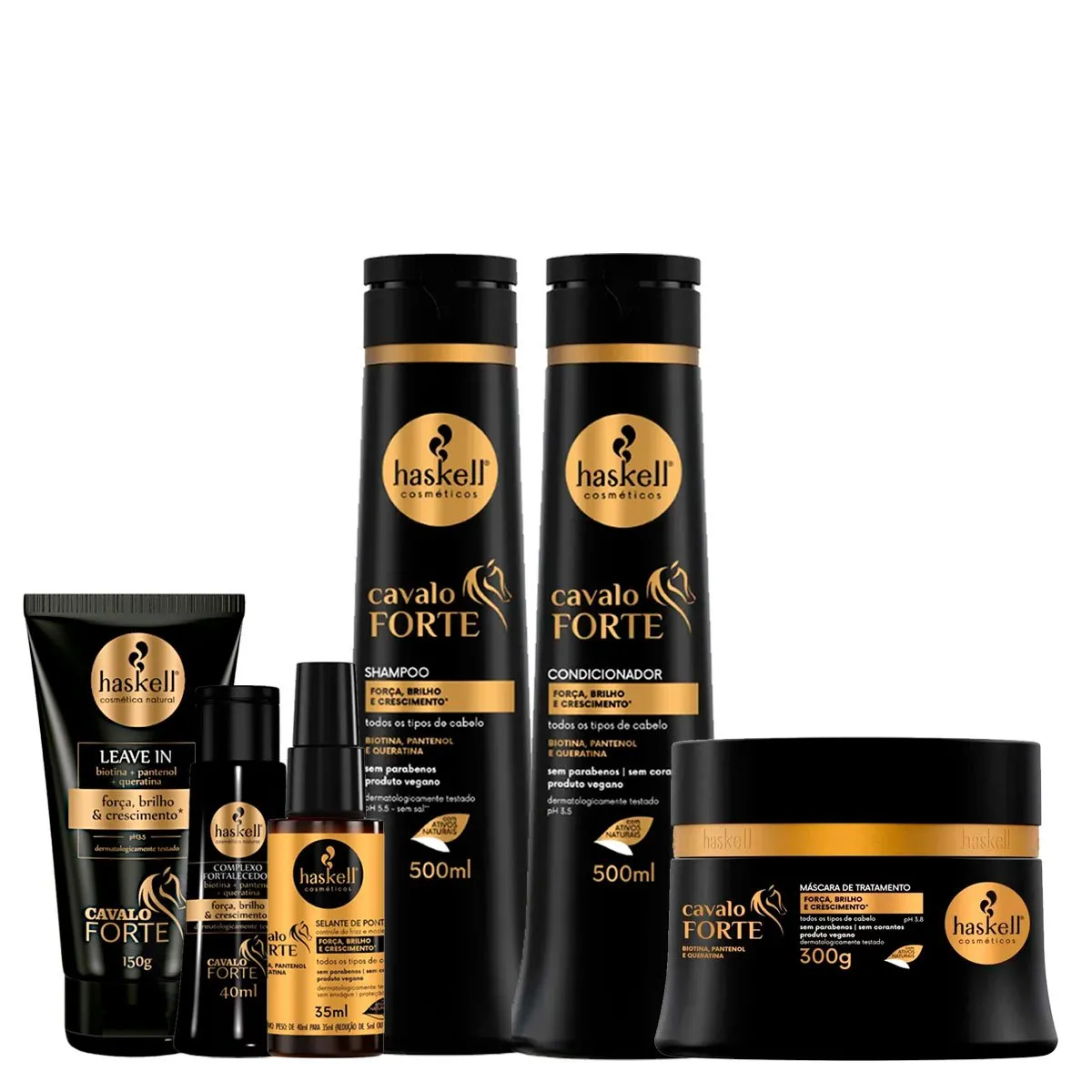 Kit Tratamento Capilar Força, Brilho e Crescimento Haskel Cavalo Forte