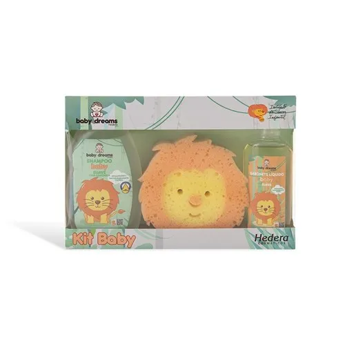 Kit Hedera Baby Dreams Shampoo + Sabonete Liquido + Esponja Leão