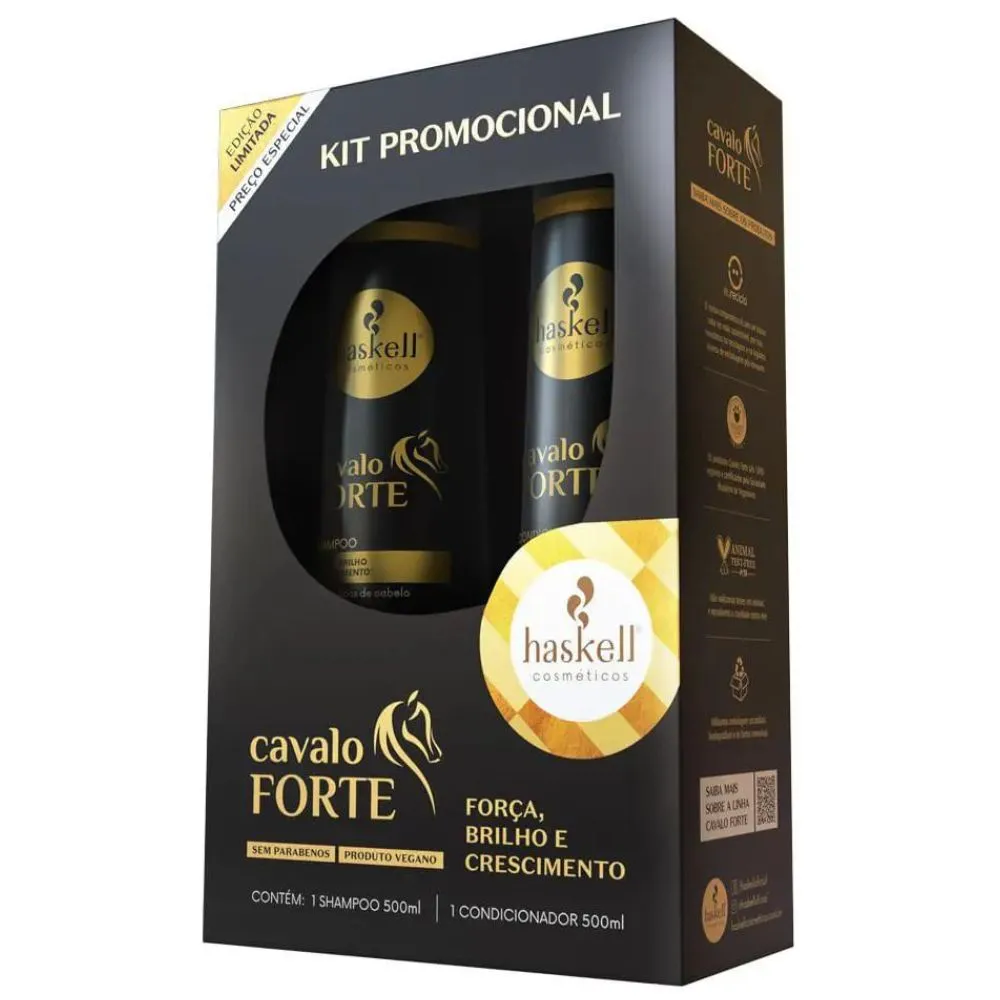 Kit Promocional Haskell Cavalo Forte Shampoo 500ml e Condicionador 500ml