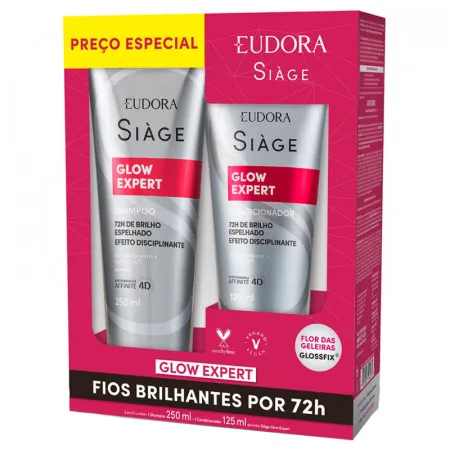 Kit Siage Eudora Glow Expert Shampoo 250Ml + Condicionador 125Ml