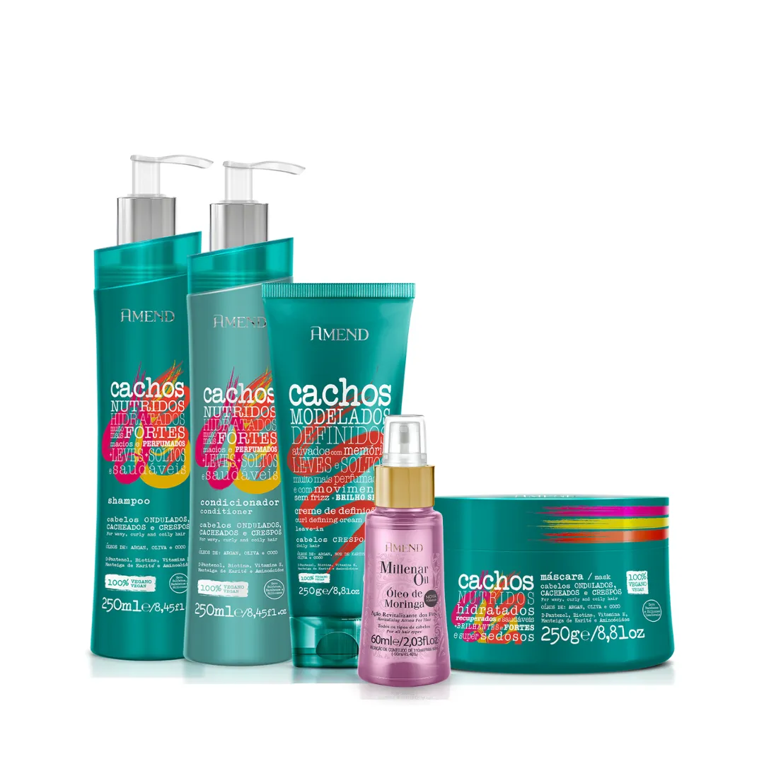Amend Cachos Sh + Cond + Masc + Leave-in Crespo +Oil Moringa