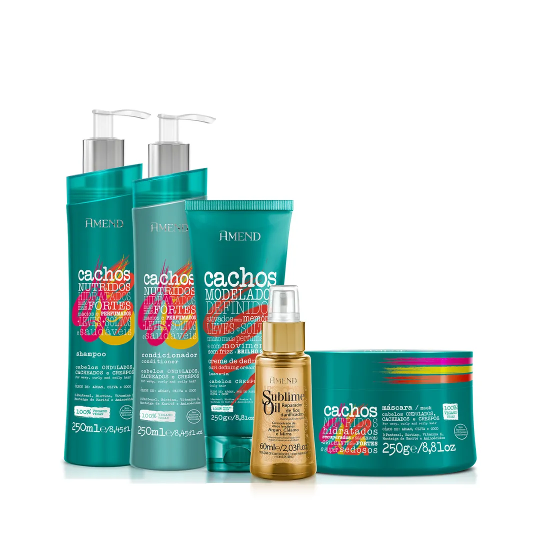 Amend Cachos Sh + Cond + Masc + Leave-in Crespo +Sublime Oil