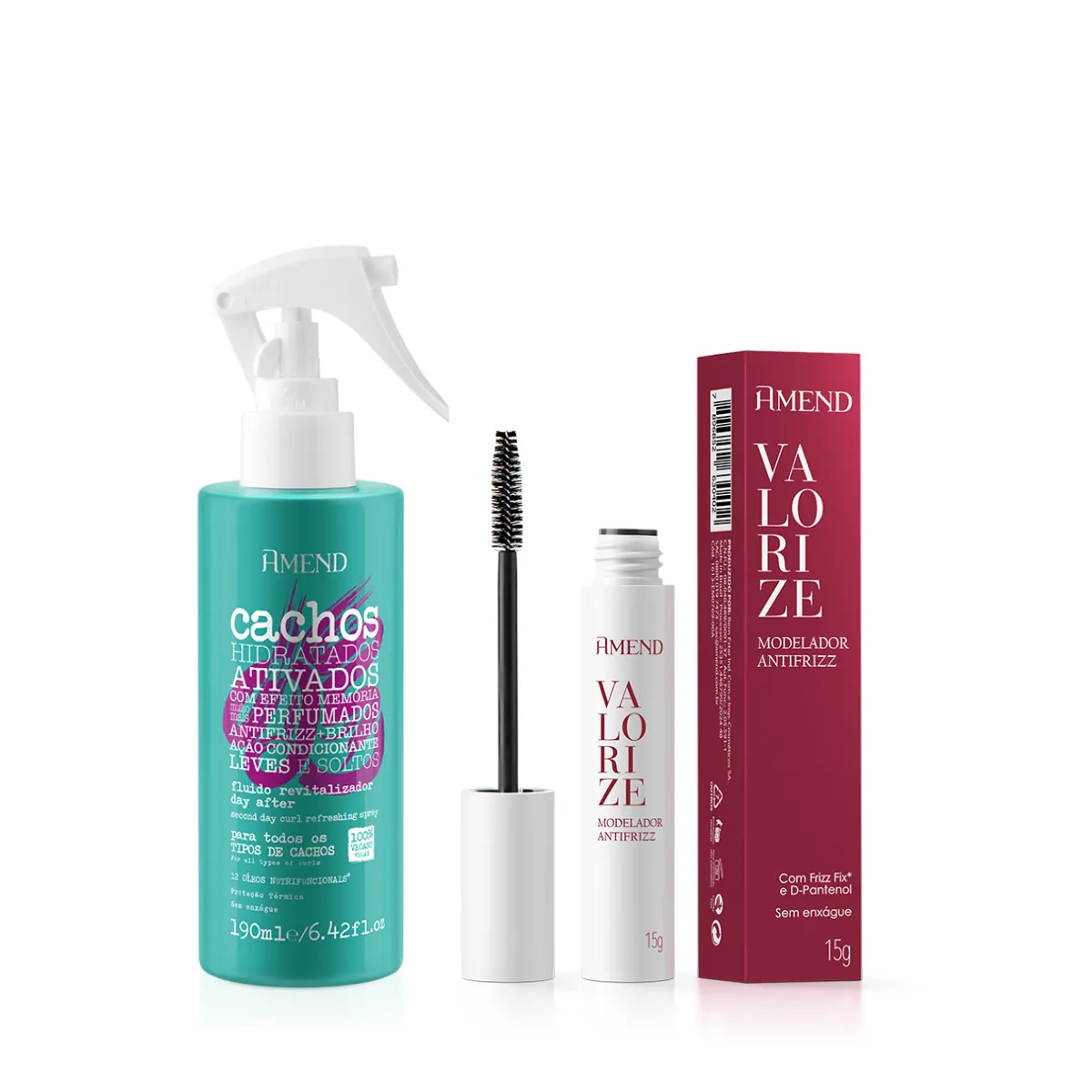 Amend Cachos Fluído Day After 190ml + Valorize Modelador Antifrizz 15ml | By Linda
