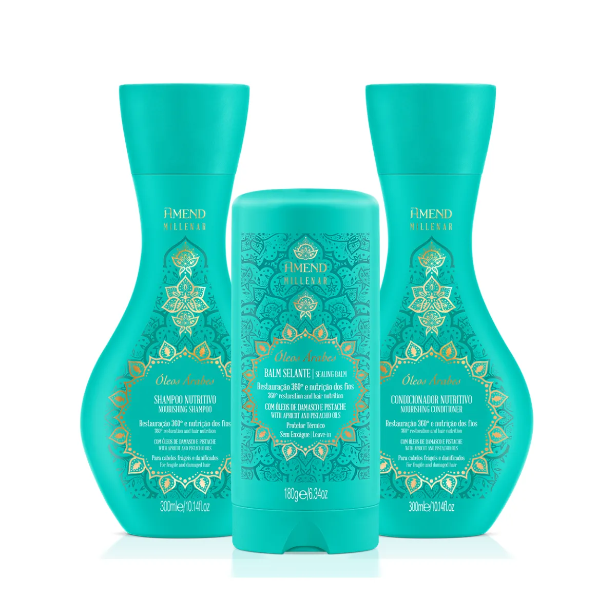 Amend Millenar Óleos Árabes Sh 250ml + Cond 250ml + Balm Selante 180ml | By Linda