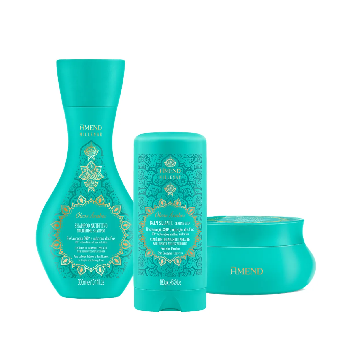 Amend Millenar Óleos Árabes Sh 250ml + Masc 300ml + Balm Selante 180ml | By Linda