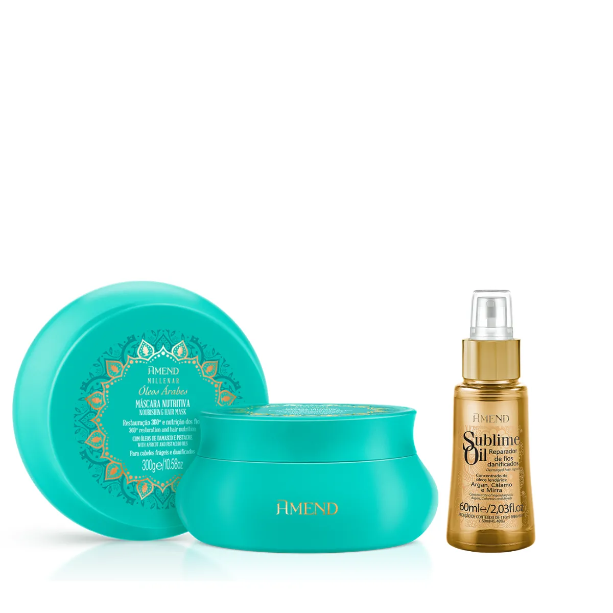 Amend Millenar Óleos Árabes Masc 300ml + Sublime Oil 60ml | By Linda