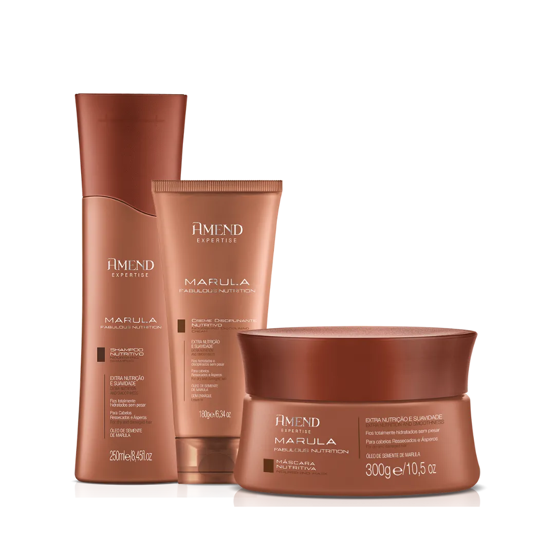 Amend Expertise Marula Fabulous Sh 250ml + Masc 300ml + Leave-in 180ml | By Linda