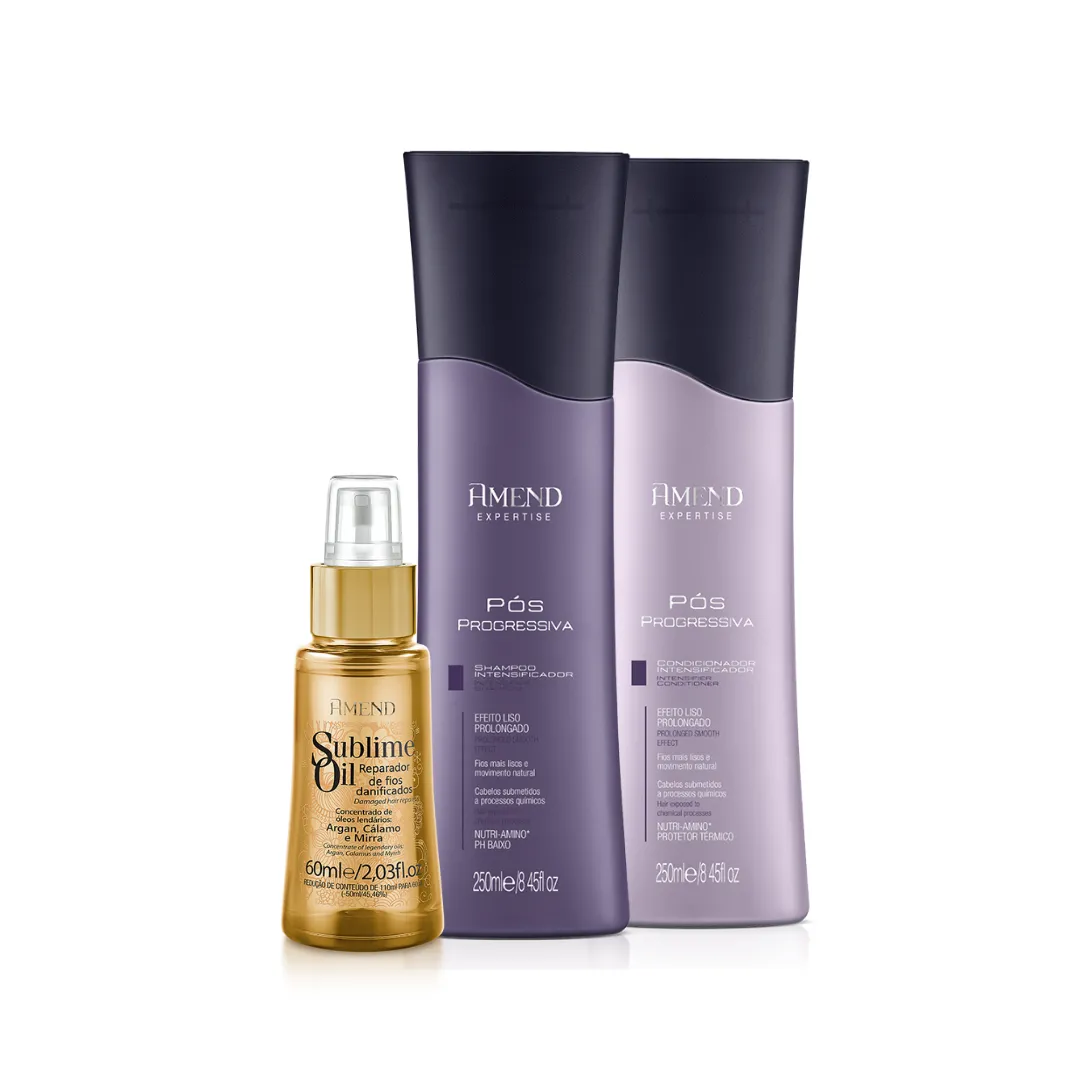 Amend Expertise Pós Progressiva Sh 250ml + Cond 250ml + Sublime Oil 60ml | By Linda