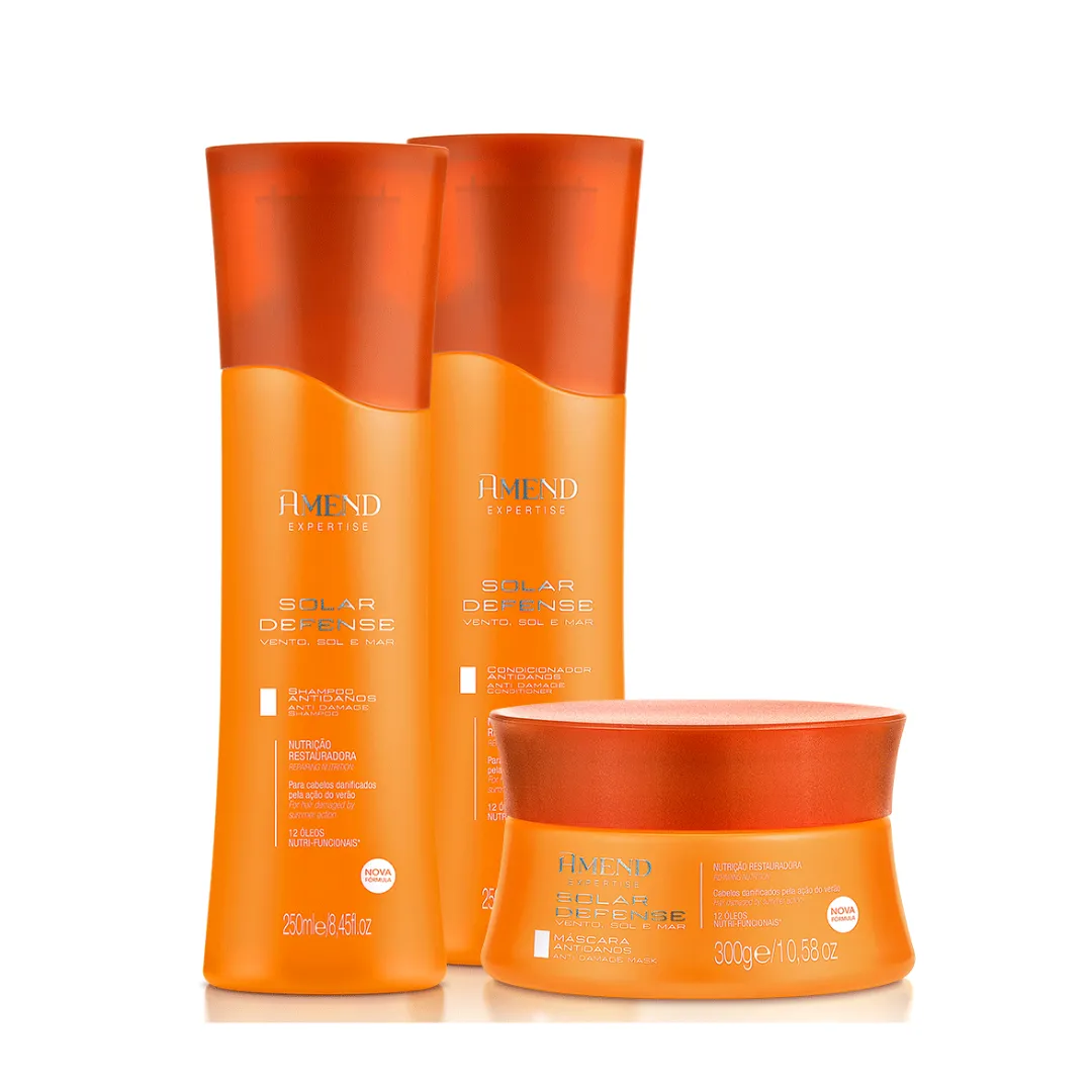 Amend Expertise Solar Defense Sh 250ml + Cond 250ml + Masc 300ml | By Linda