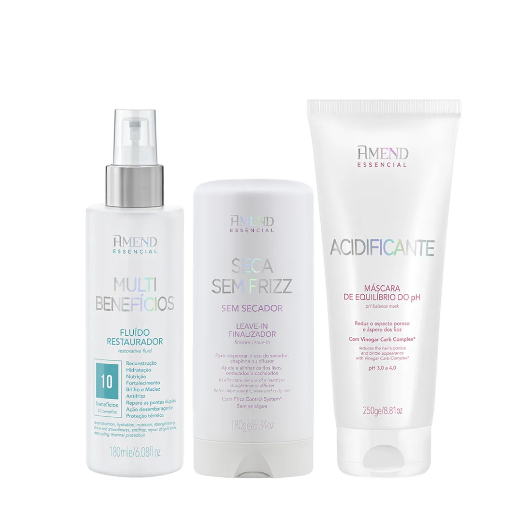 Amend Essencial Multi Beneficios + Seca sem Frizz + Acidificante | By Linda