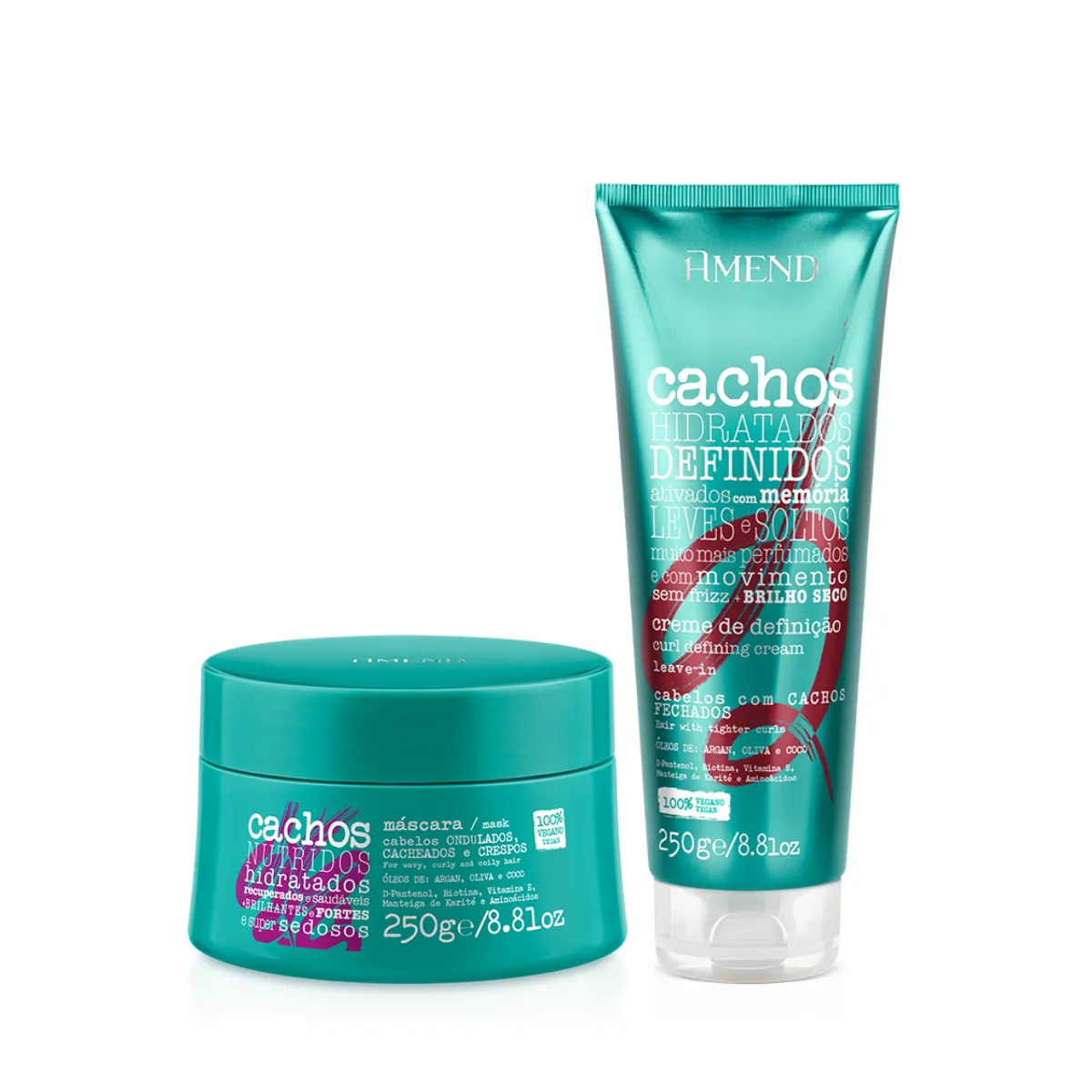 Amend Cachos Masc 250ml + Leave-in Cacheado 250ml | By Linda