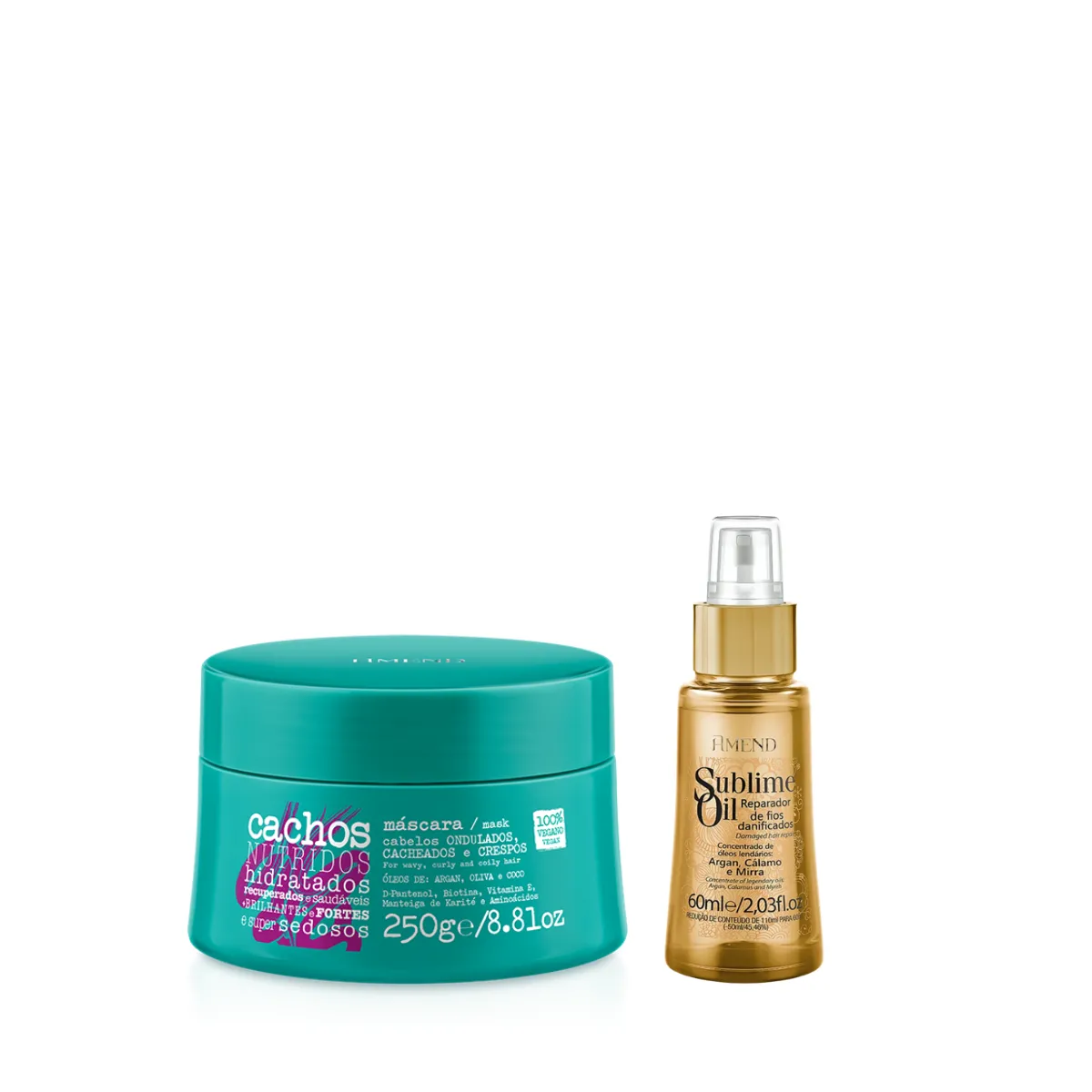 Amend Cachos Masc 250ml + Sublime Oil 60ml | By Linda