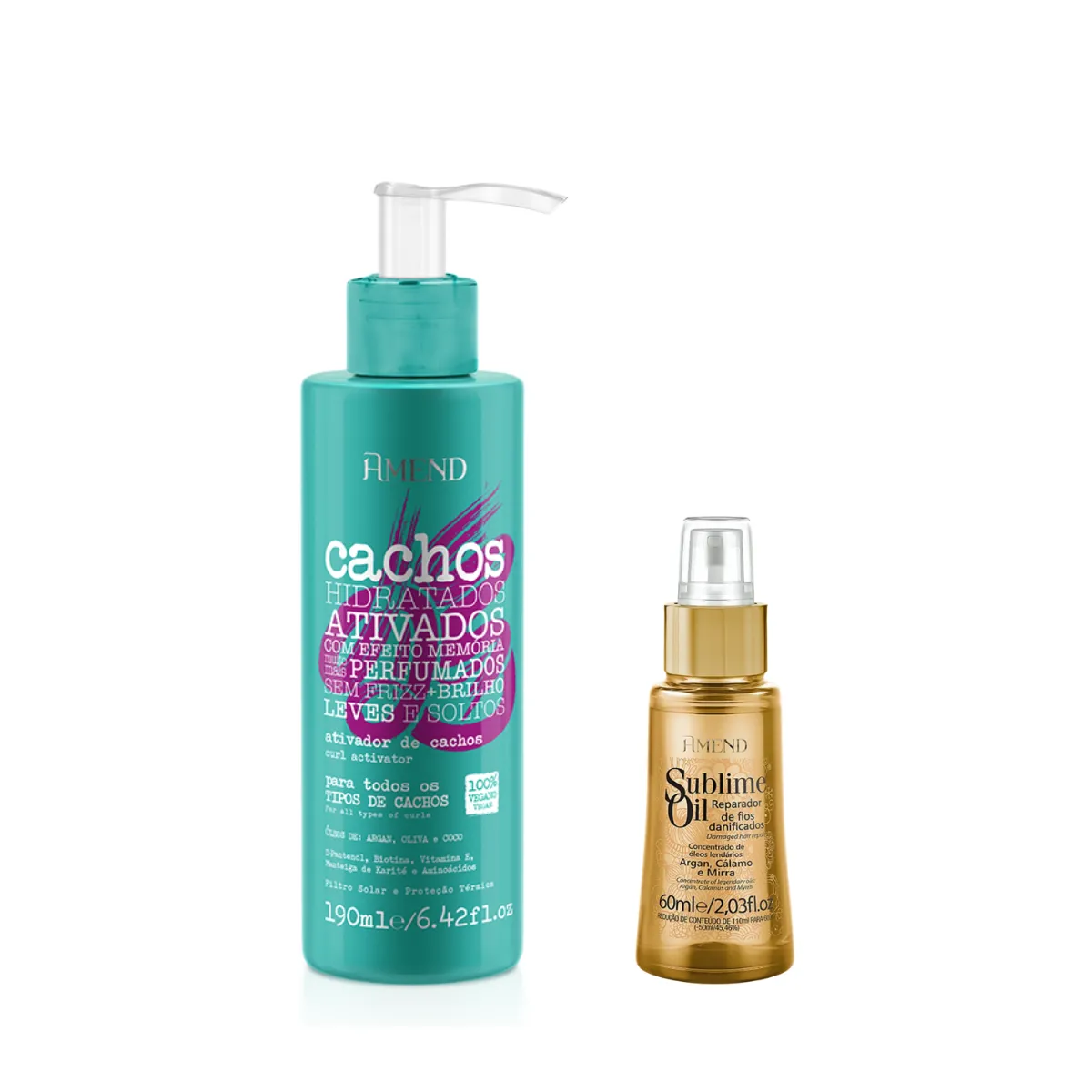 Amend Cachos Ativador de Cachos 190ml + Sublime Oil 60ml | By Linda