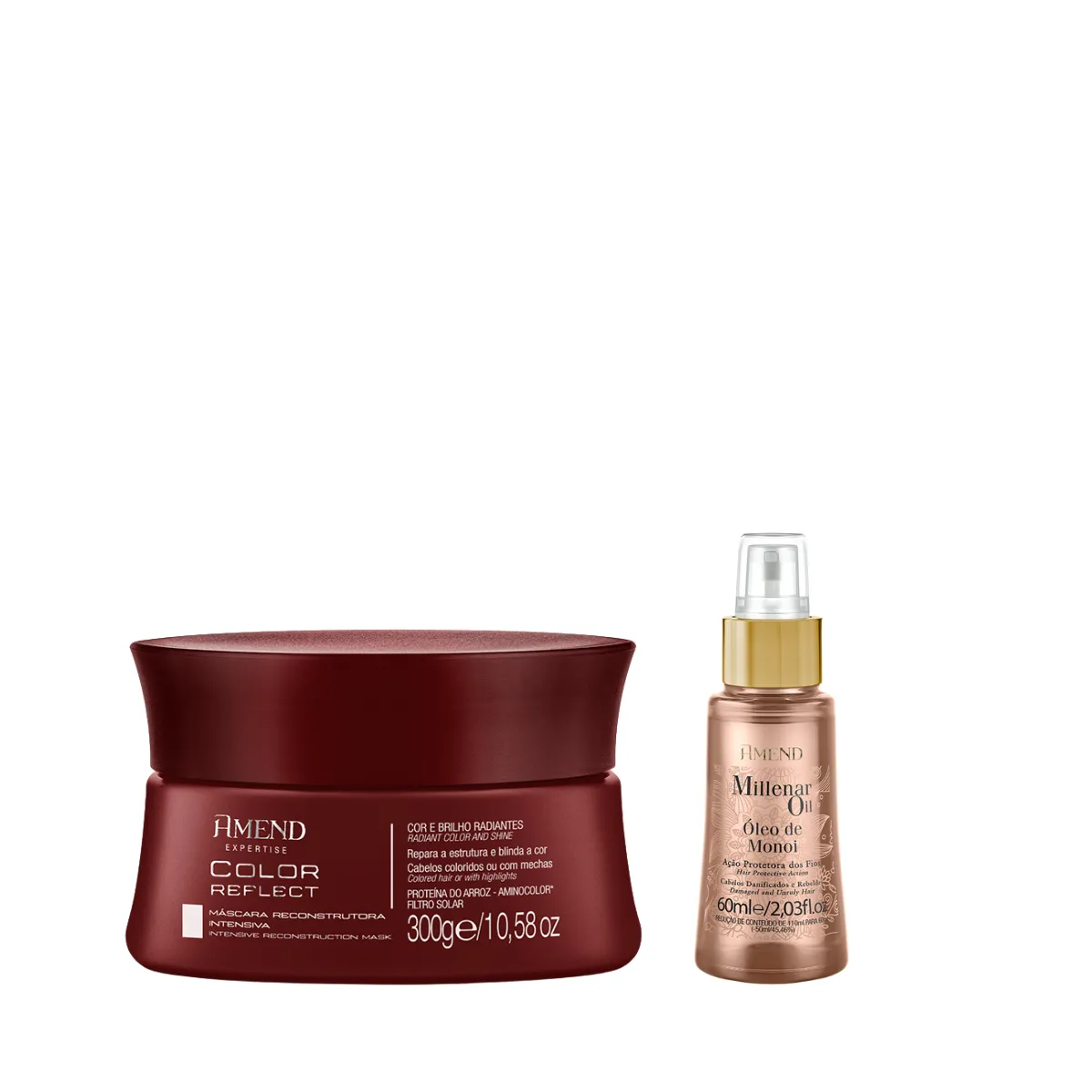 Amend Expertise Color Reflect Masc 300ml + Millenar Oil Monói 60ml | By Linda