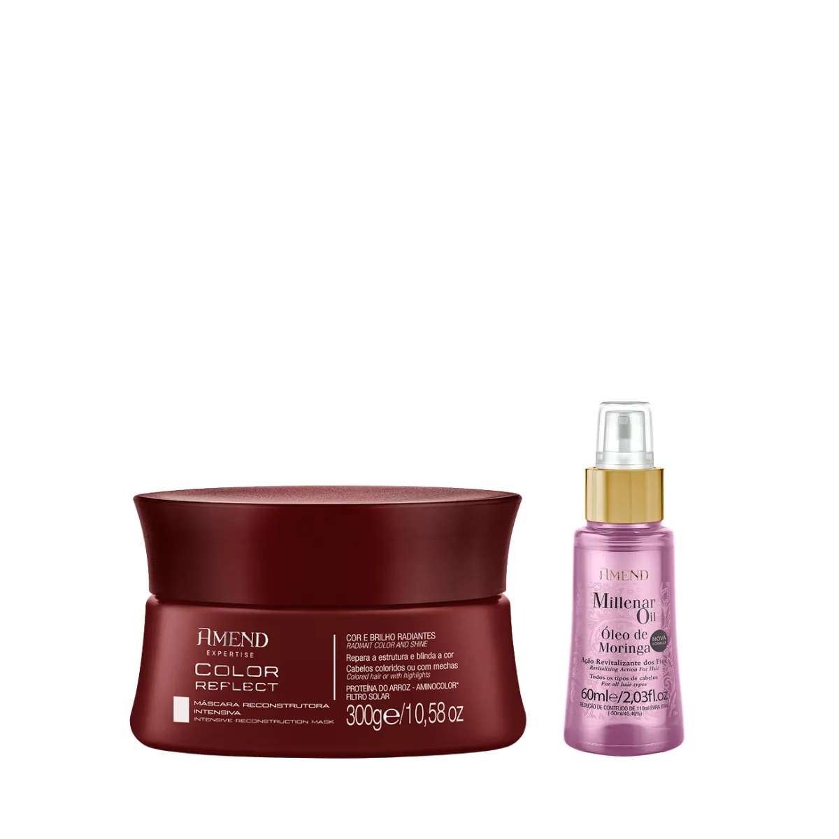 Amend Expertise Color Reflect Masc 300ml + Millenar Oil Moringa 60ml | By Linda
