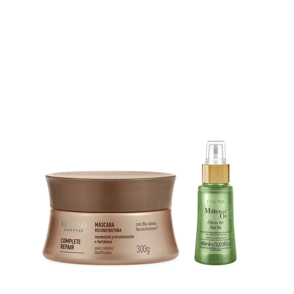 Amend Expertise Complete Repair Masc 300ml + Millenar Oil Inchi 60ml | By Linda