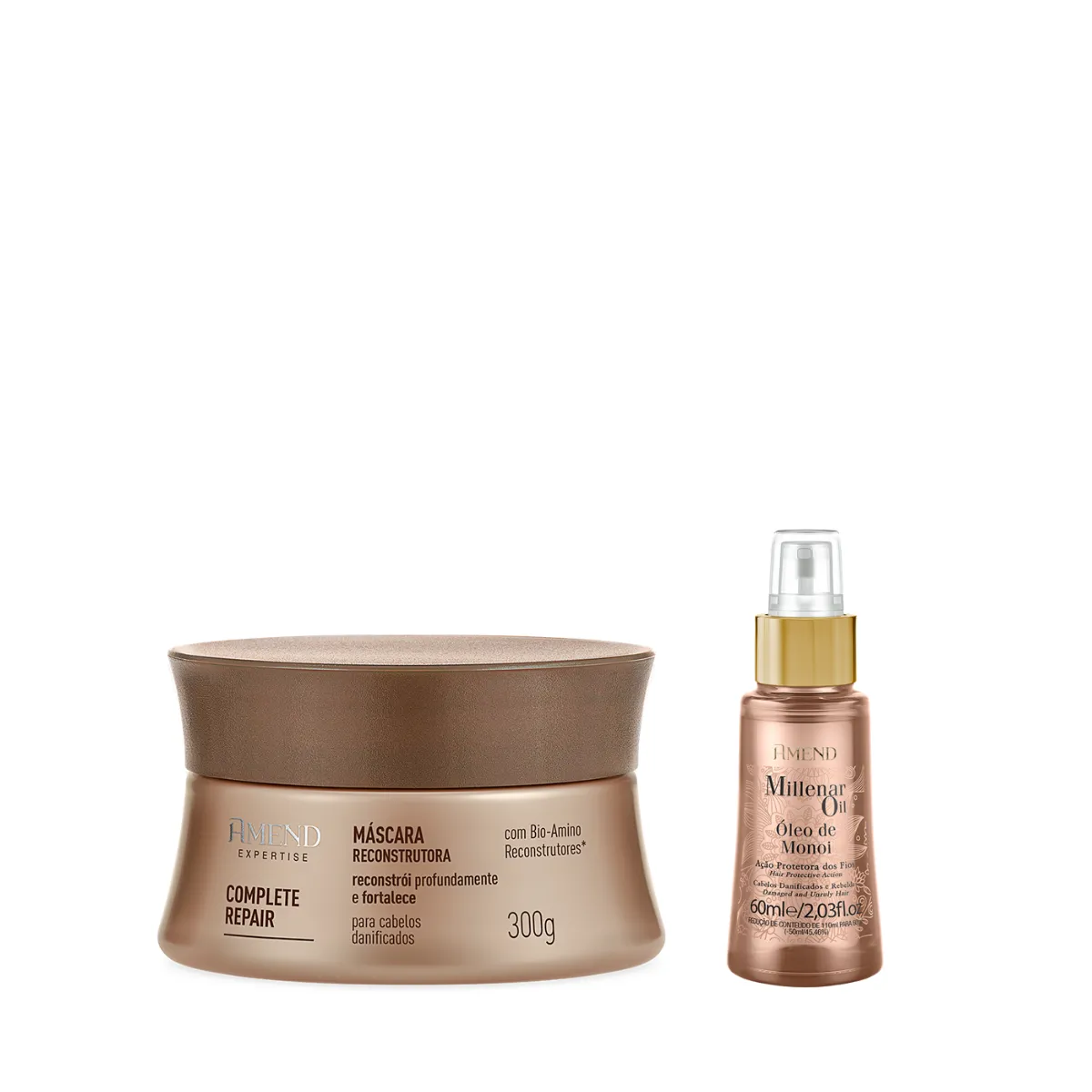 Amend Expertise Complete Repair Masc 300ml + Millenar Oil Monói 60ml | By Linda