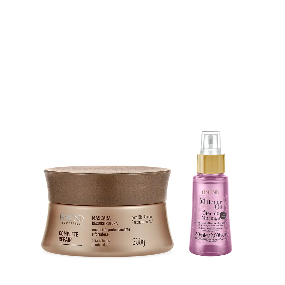Amend Expertise Complete Repair Masc 300ml + Millenar Oil Moringa 60ml | By Linda