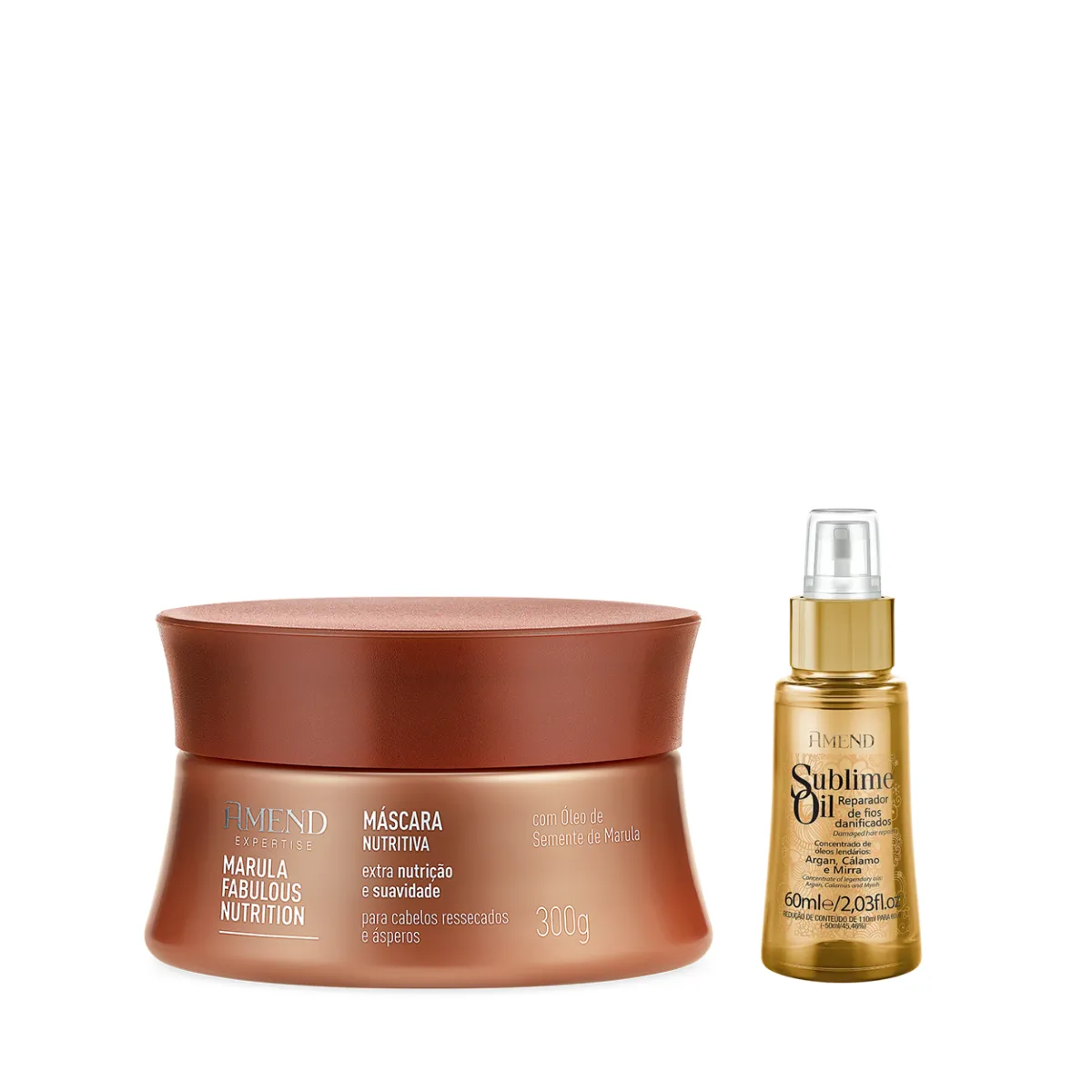 Amend Expertise Marula Fabulous Masc 300ml + Sublime Oil 60ml | By Linda